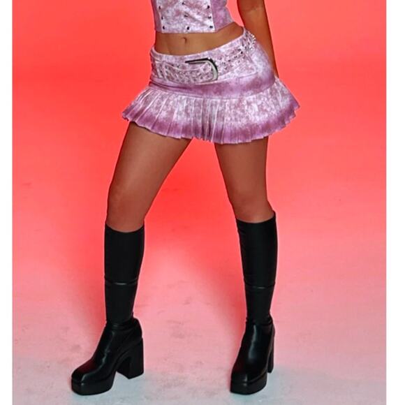 White Fox Mikaela Testa Promiscuous Mini Skirt Washed Pink Size Small NWT - Picture 1 of 12